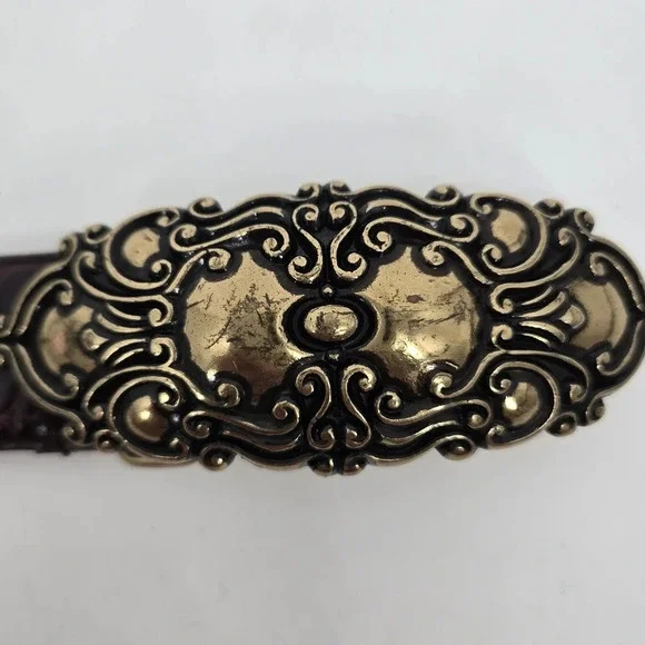 FOSSIL Vintage 1997 leather croc pattern with brass buckle size M - Picture 2 of 9